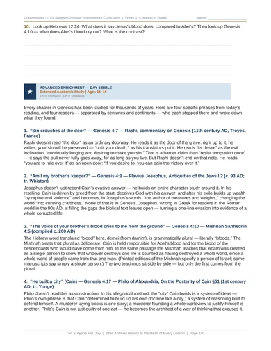 Actual Week 1 workbook, page 101: Advanced Bible enrichment